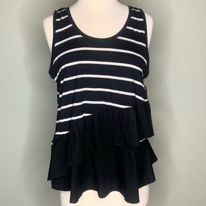NWT Striped Long Peplum Tank L